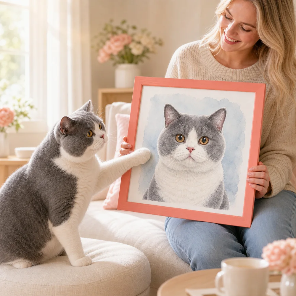 Personalized pet photo gifts in playful colors