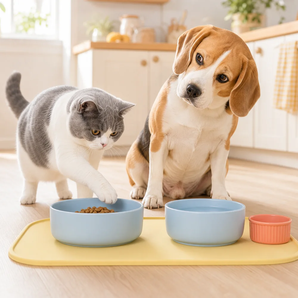 Pets enjoying an easy grooming and care routine